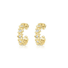 Silver Filled Zircon Star Cartilage EarCuff Earrings for Women Golden Clip On Earring No Pierced Jewelry