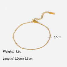 AK813 Fine Woman Girl Party Birthday Wedding Gift Slim Beach Bathable Titanium Stainless Steel Anklet