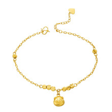 OMHXFC JB17 Jewelry European Fine Hot Woman Girl Party Birthday Wedding Gift FU Word Lucky Beads Beach Anklet