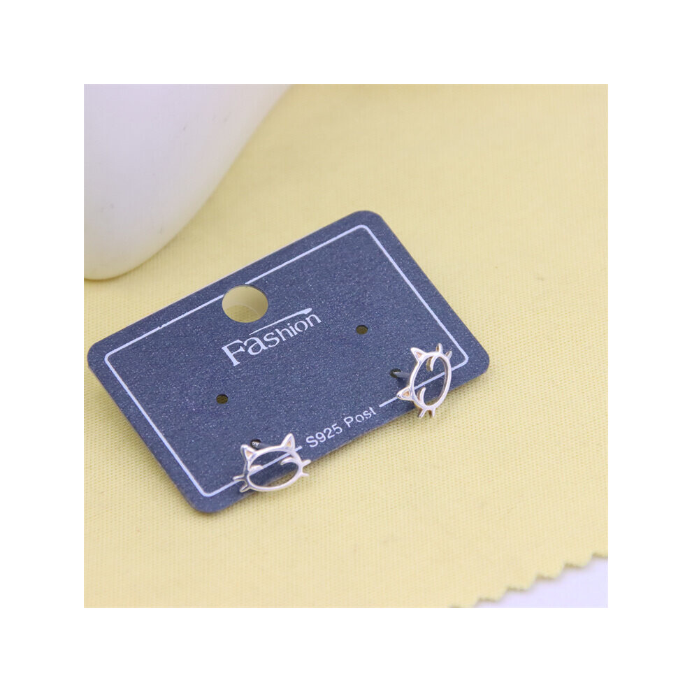 ZFSILVER Lovely Real S925 Sterling Silve Kroean Sweet Animal Cat Stud Earrings Jewelry For Women Charm Party Girl Gift-image-OPC-PBSGCKG-NEW