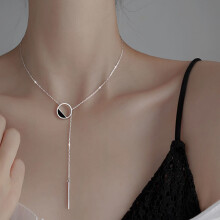 925 Sterling Silver Circle Necklace Round Shape for Women Clavicle Chain Fine Jewelry Women Wedding Accessories