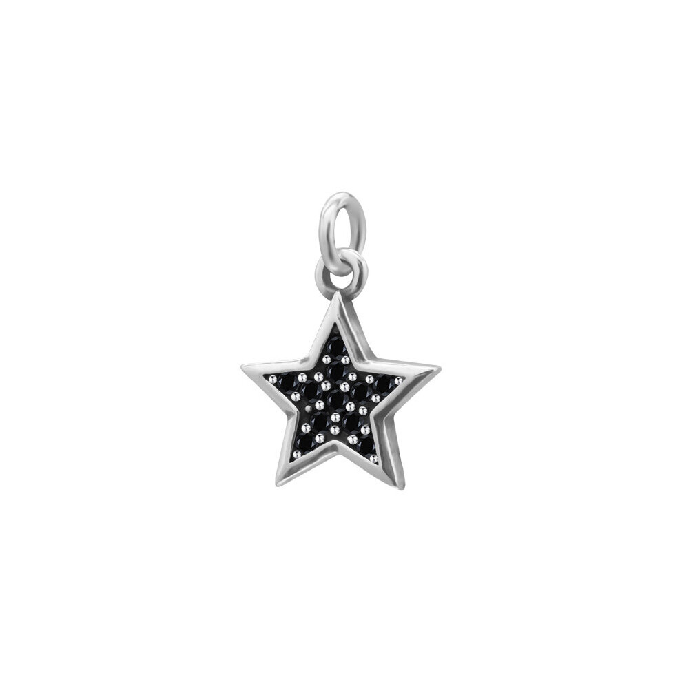 TrustDavis Real s925 silver pendant female retro diamond five-pointed star letter jewelry DZ468-image-OPC-PBSGD6Z-NEW