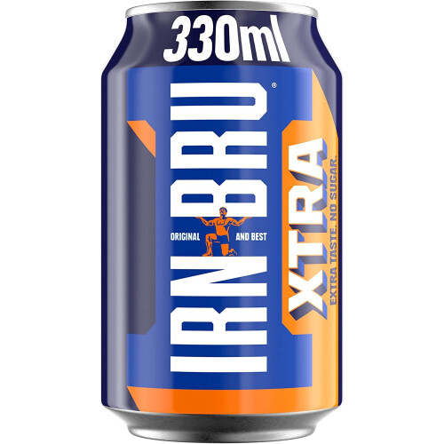 IRN-BRU XTRA Taste No Sugar 24 x 330ml Fizzy Drinks Multipack Cans (Pack of 24) 1