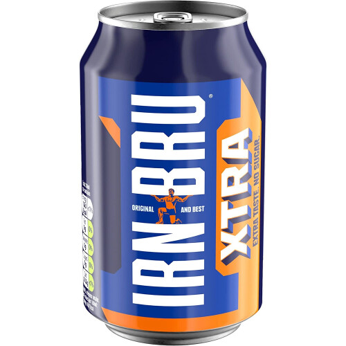 IRN-BRU XTRA Taste No Sugar 24 x 330ml Fizzy Drinks Multipack Cans (Pack of 24) 2
