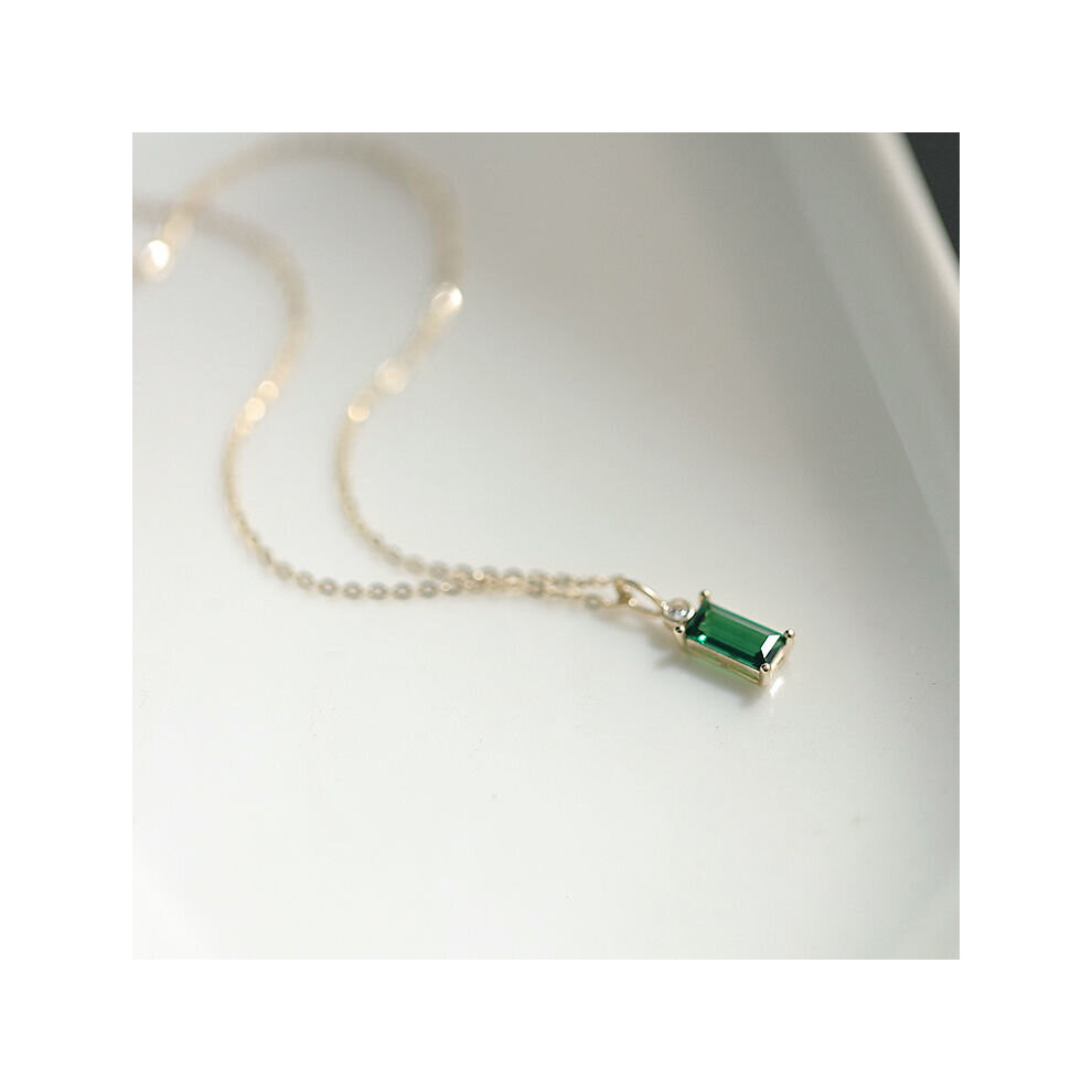 Diamond Rectangle Zircon Pendant Necklace Chinese Style Retro Minority Charm Lady Jewelry-image-OPC-PBSGH2B-NEW