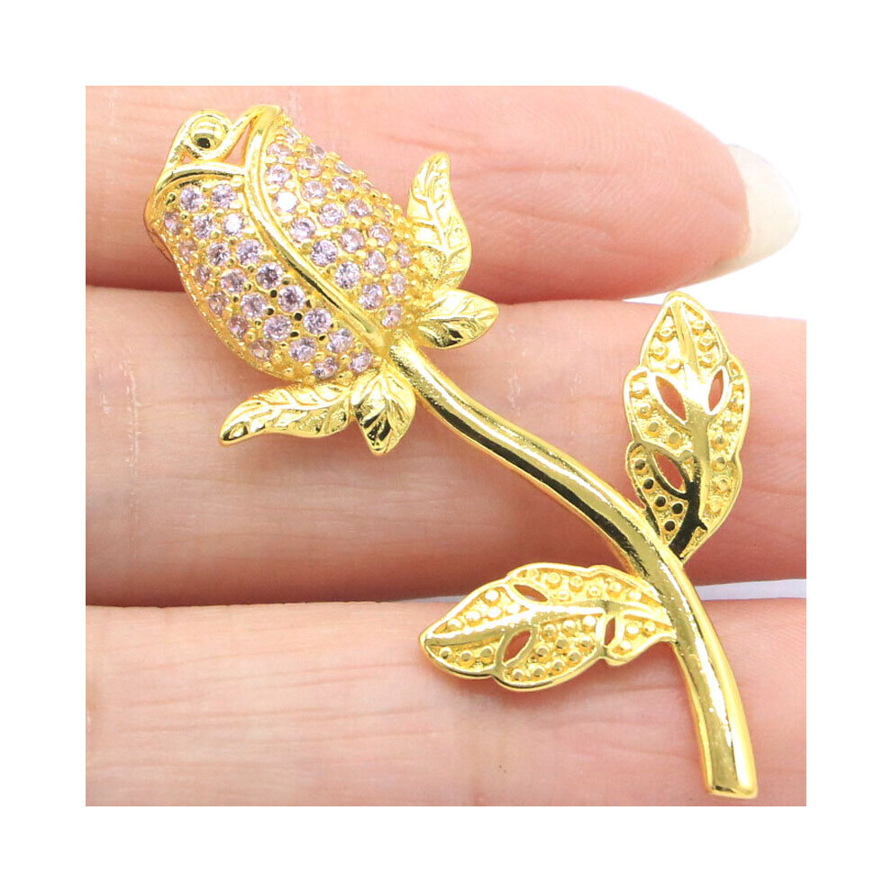 45x26mm Arrival 3.9g Rose Shape Sapphire Women Gift Silver Pendant Eye Catching-image-OPC-PBSGHSS-NEW