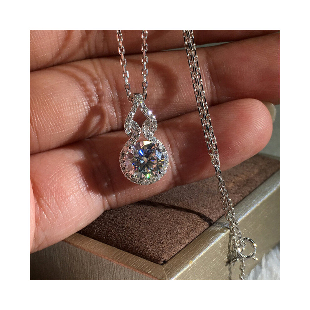 Statement Pendant AAAAA Zircon cz Real 925 Sterling silver Party Wedding Pendant with Necklace for women Bridal jewelry-image-OPC-PBSGJ2F-NEW