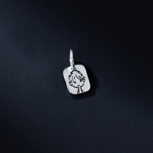 TrustDavis Real 925 Sterling Silver Boy Geometry Square Pendant DIY Accessories Fine Jewelry HY314