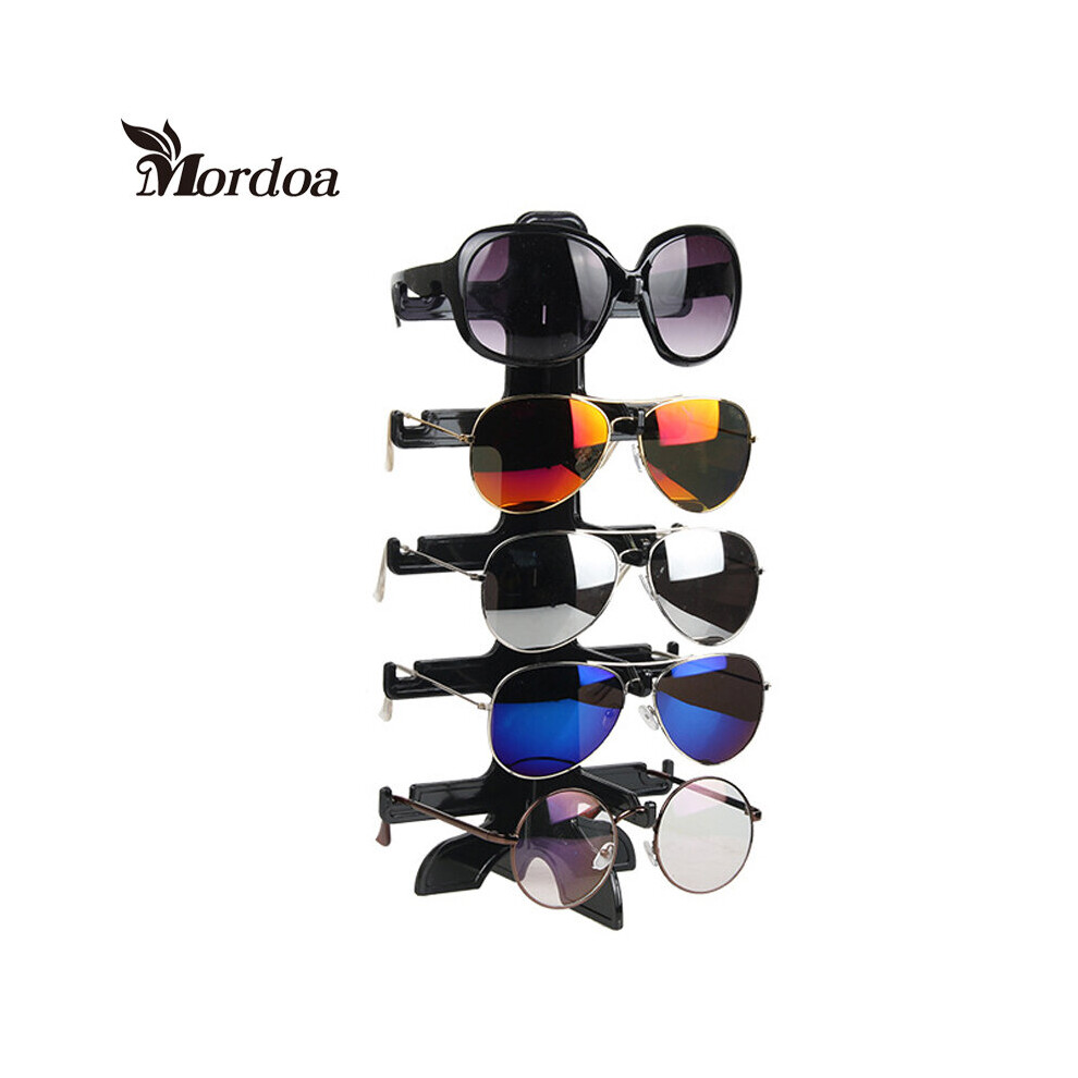 Plastic Eyeglasses Sunglasses Glasses Jewelry Display Stand 5 Rack General Showcase Shelf Portable Clear