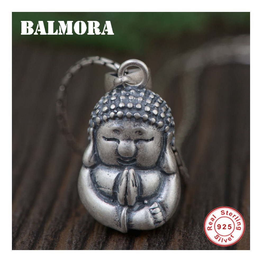 Real 925 Sterling Silver Buddhism Buddha Pendants for Necklace Men Women Couple Vintage Accessories Jewelry-image-OPC-PBSGPYG-NEW
