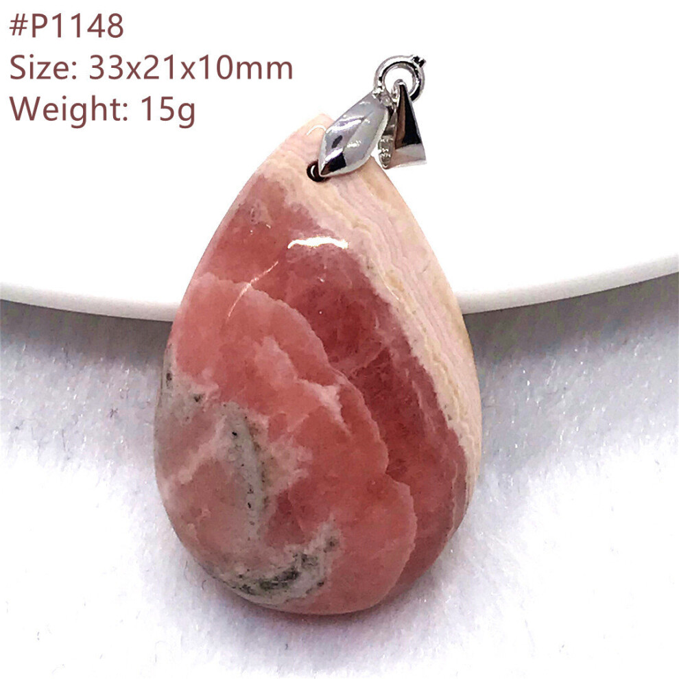 Natural Red Rhodochrosite Pendant Jewelry For Women Lady Men Healing Luck Argentina Crystal Silver Beads Water Drop Stone AAAAA-image-OPC-PBSGQ69-NEW