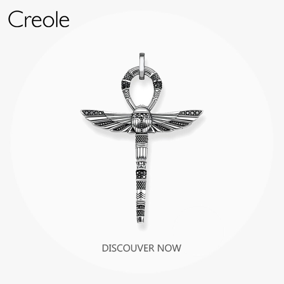 Cross of Life Ankh with Scarab Pendant 925 Sterling Silver For Women Men Jewelry Gift Europe Pendant Fit Necklace