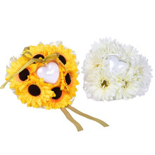 Romantic Lace Wedding Ring Pillow Sunflower Ring Cushion Heart Ring Box Pillow