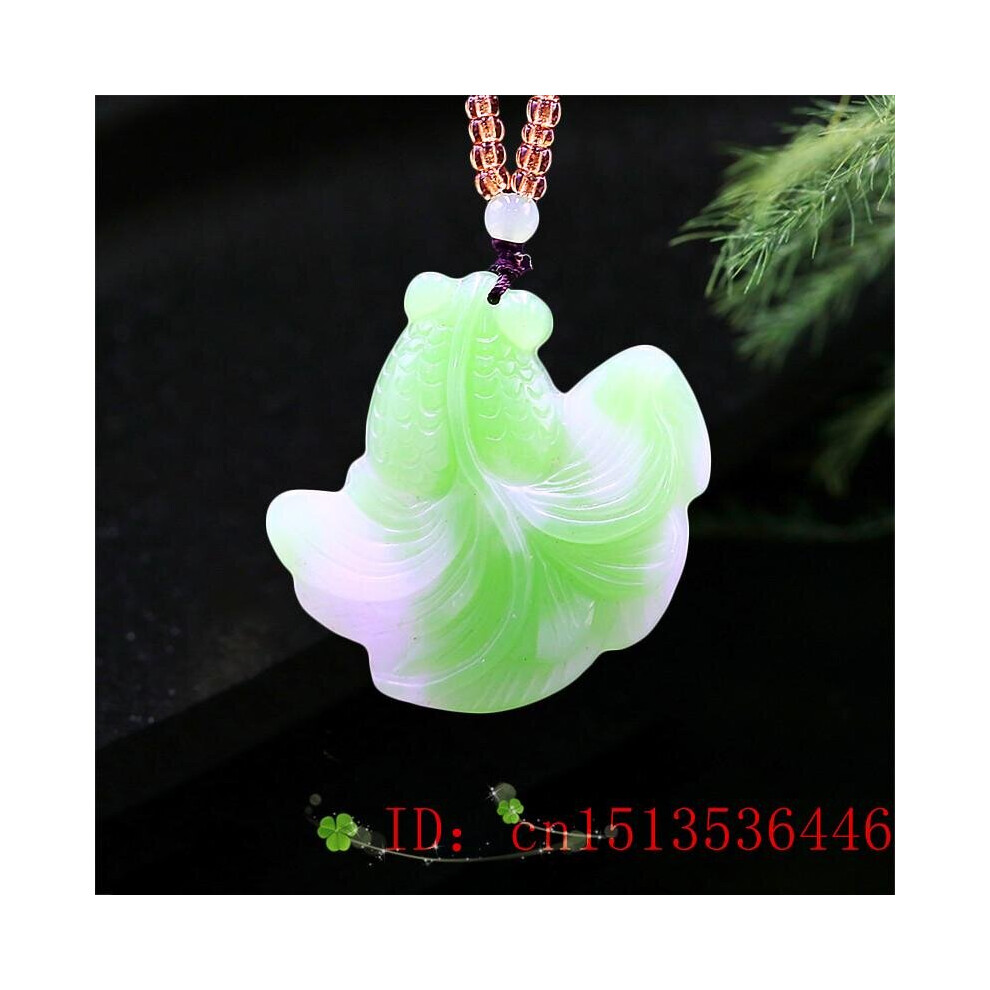 Green Jade Goldfish Pendant for Jadeite Amulet Chinese Women Jewelry Carved Natural Necklace Charm-image-OPC-PBSGRPQ-NEW