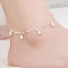 Real 925 Sterling Silver Minimalist Sweet Beads Anklets For Women Wedding Birthday Present Jewelry DB1405