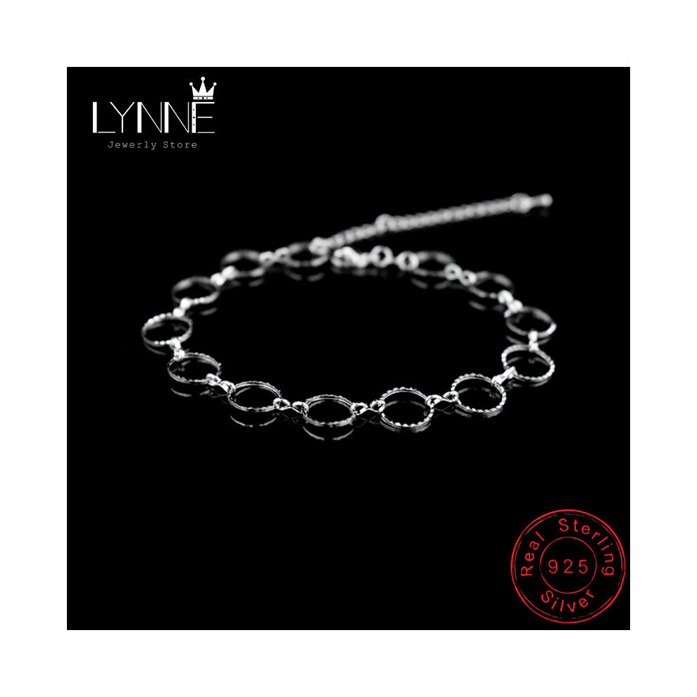 Hot 925 Sterling Silver Anklets Bracelet Round Pendant Foot Anklet Chain Women Ankle Bracelet Foot Jewelry Multicoloured