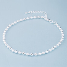 Summer 925 Sterling Silver Anklets For Women Beach Party Beads Ankle Chain Bracelet Foot Jewelry Girl