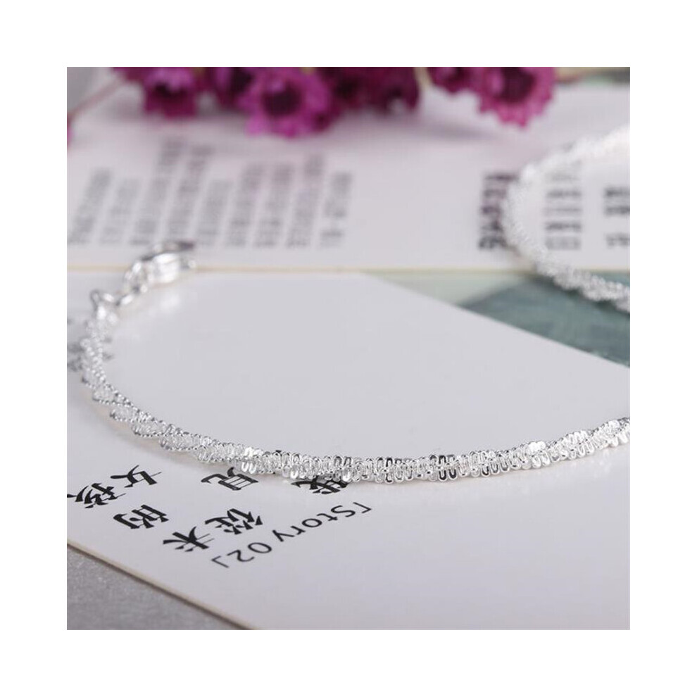 925 Sterling Silver Anklets For Women Gypsophila Ankle Chain Bracelet Jewelry Girl Holiday Party