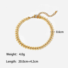 AK811 Fine Woman Girl PartyBirthdayWedding Gift Leaves Beach Bathable Titanium Stainless Steel Anklet