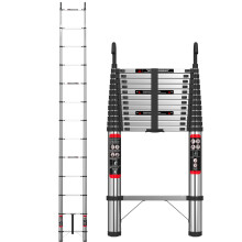 (5M/16.4FT) Extension Ladder with Hook Stainless Steel Telescoping Stepladder for Multi Purpose Loft Attic Extendable Ladder 330lbs/150kg Heavy Duty