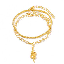 2PCs/Set Accessories Retro Snake Anklet Set Creative Personality Metal Chain Anklet Holiday Gift