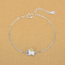 Solid Silver Anklets 925 Silver Jewelry Elephant Charm Anklet for Women Girls Foot Barefoot Leg Jewelrys