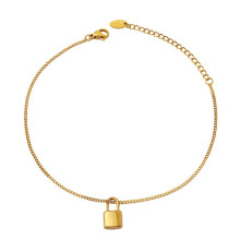 AK808 Fine Woman Girl Party Birthday Wedding Gift Lock Beach Bathable Titanium Stainless Steel Anklet