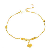 OMHXFC JB15 Jewelry European Fine Woman Girl Party Birthday Wedding Gift Lock Charm Lucky Beads Beach Anklet