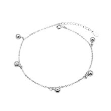 Beads Tassel Real 925 Sterling Silver Anklets For Women Girl Ankle Leg Fine Jewelry Enkelbandje