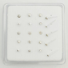 925 Sterling Sliver Nose stud Christmas for women crystal nariz piercing jewelry 20pcs/pack