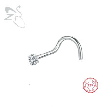 (0.8X7X2mm White-S shape Light Yellow Gold Color) ZS 1PC 18/20G Colorful CZ Crystal Nose Stud 925 Silver Nose Piercing Screw S-Shape Retainer Nostril Piercing Jewelry 2-3.5MM