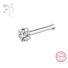 (0.8X7X2mm White-I shape Gold color) ZS 1PC 18/20G Colorful CZ Crystal Nose Stud 925 Silver Nose Piercing Screw S-Shape Retainer Nostril Piercing Jewelry 2-3.5MM