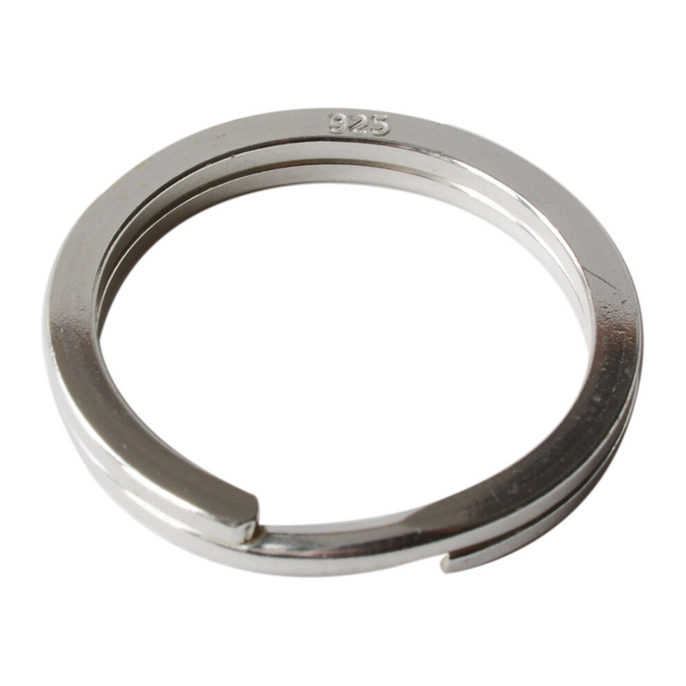 Solid 925 Sterling Silver Split Ring Key Ring, Round Flat Key Chain Rings Metal Split Ring For Home Keys Organization 885654699868