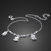 Animals Pendant Anklets for Women100%925 Sterling silver Foot Accessories Beach Barefoot Sandals Bracelet ankle