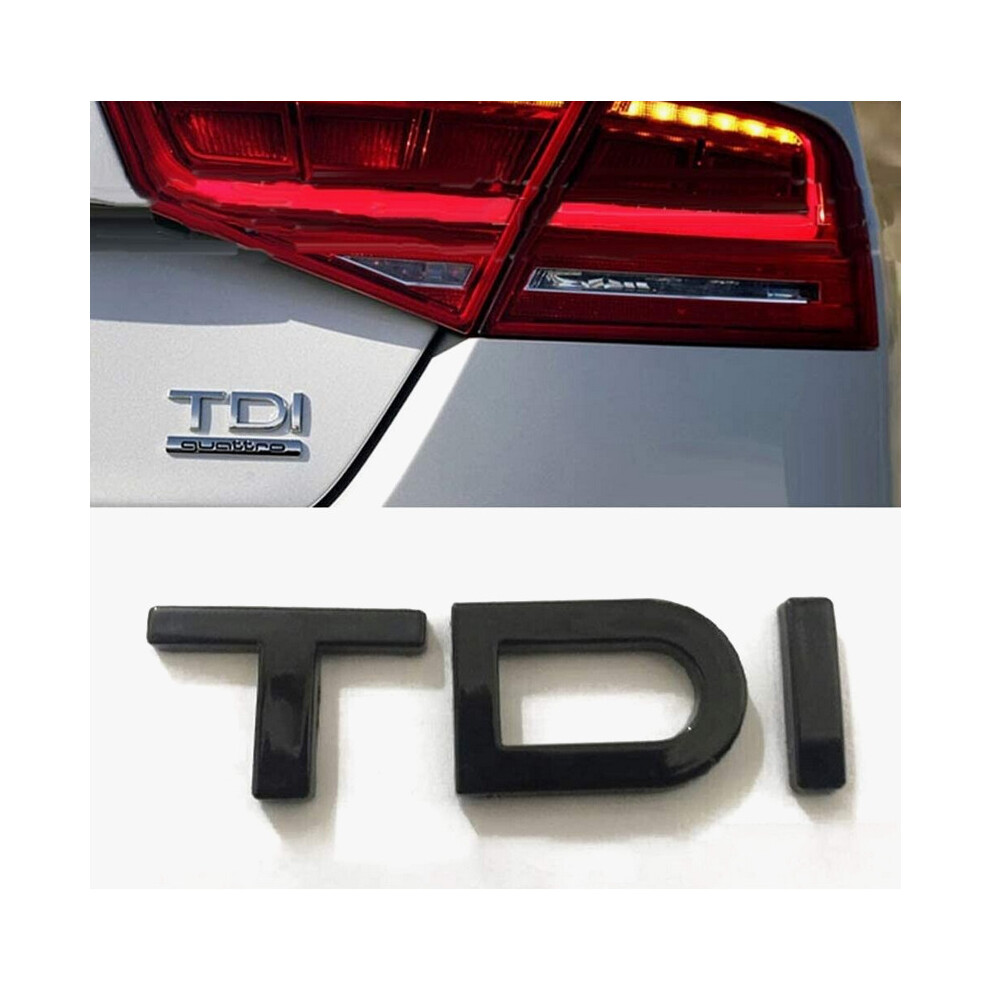 Newjass Gloss Tdi Badge For Audi A3 A4 A5 A6 Q3 Q5 Q7 Tt Quattro - 7.9X2.6 Cm, Self-Adhesive, Rustproof & Waterproof Black