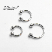 HelloLook Real 925 Sterling Silver Nose Ring Body Jewelry Nipple Ring Men Women Internal Diameter 6 8 10mm Piercing Jewelry