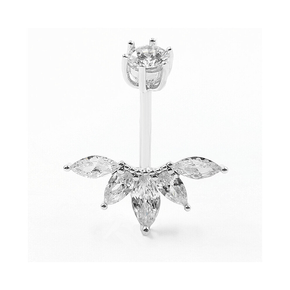 14G belly ring 925 sterling silver wing cubic zircon navel piercing jewelry-image-OPC-PBSH72V-NEW