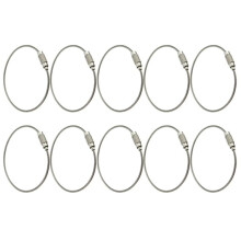 10Pcs Stainless Steel Screw Locking Wire Keychain Cable Key Rings Outdoor Accessory