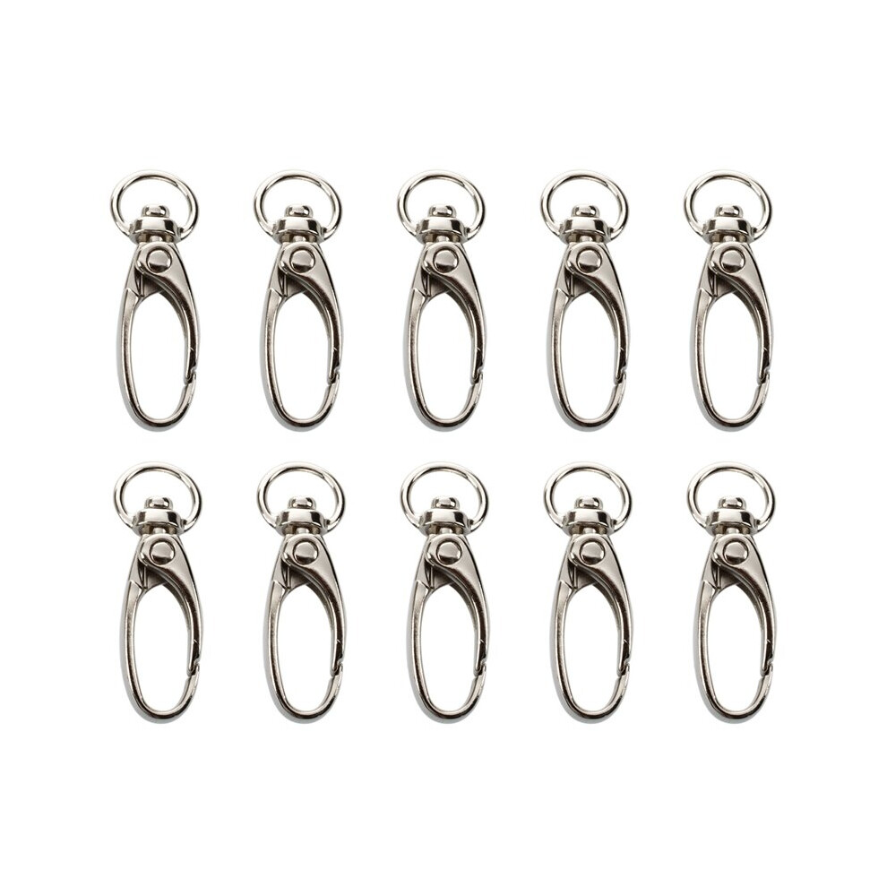 100 Pcs D Swivel Trigger Clips Hooks Metal Key Ring Lobster Clasps 885654733029