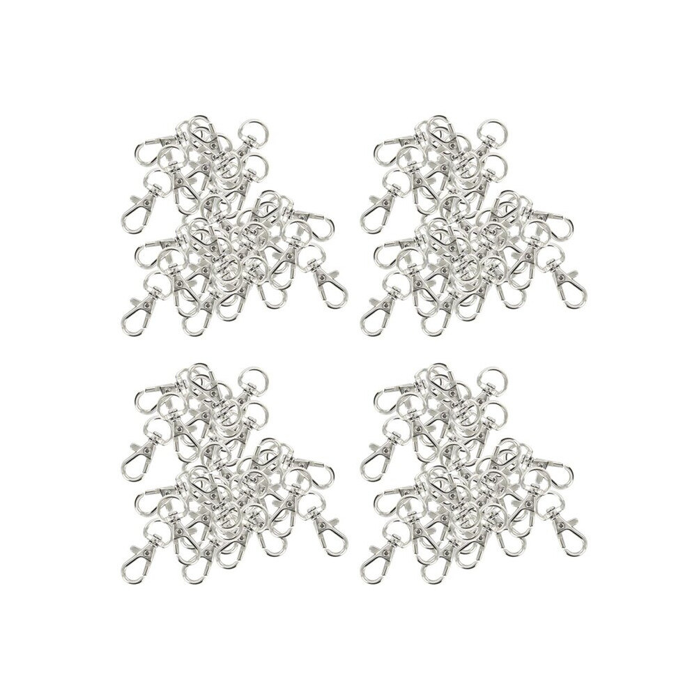 120Pcs Swivel Carabiners Keychain Silver 885654731261