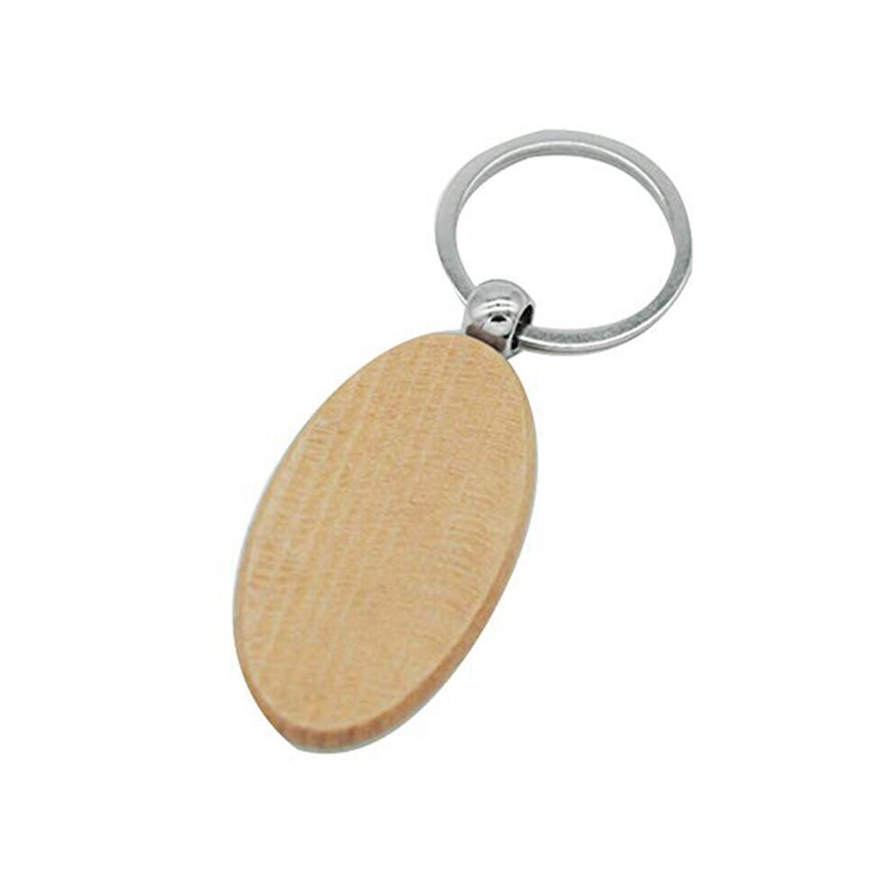20Pcs Blank Wooden Key Chain Diy Wood Keychains Key Tags Yellow 885654732282