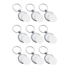 Sublimation Blank Keychain Round Heat Transfer Keychain Metal Board Key Rings Thick Sublimation Photo Keychain