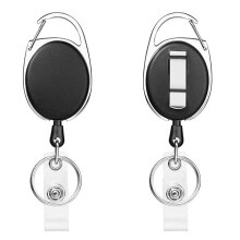 2pcs Retractable Key Chain Metal Plastic Keyring Portable Buckle Clip Pull Sporty Keys Ring Accessories