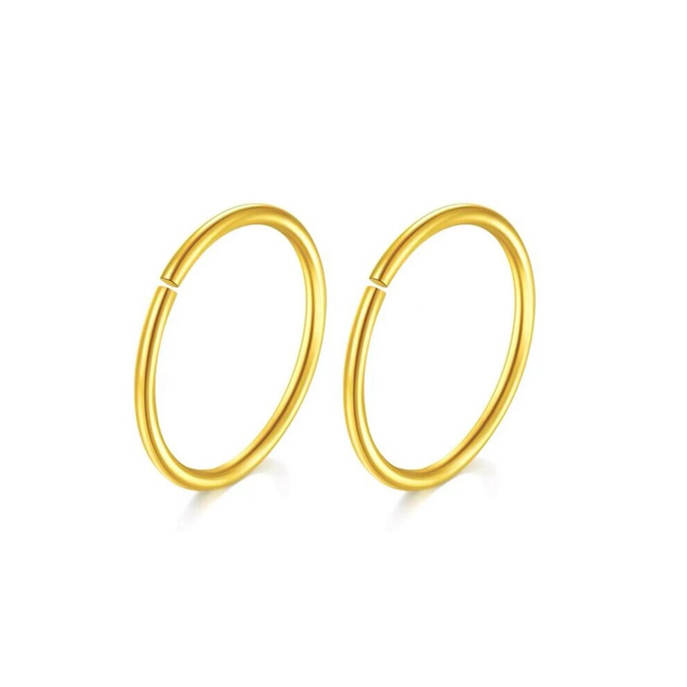 (12mm Black-gold) (PAIR) Nose Ring Hoop Delicate 925 Sterling Silver Nose Ring septum piercing 20g cartilage hoops fine jewelry-image-OPC-PBSHBVW-NEW