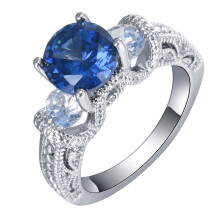 silver plated rings us 7 8 9 vintage cz zircon Jewelry engagement Wedding promise rings for women