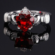 Size 6-9 Gift Women Wedding Party Jewelly 1ct Fire Opal Irish Claddagh Ring Wedding Engagement