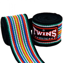 TWINS BLACK TRADITIONAL COTTON HAND WRAPS - 5M