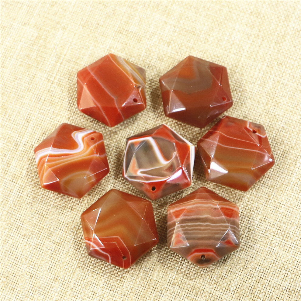 Star of David Pattern Agates Pendant Natural Stone Necklace Pendant Natural Stone Hexagonal Section DIY Necklace Making-image-OPC-PBSHNRV-NEW