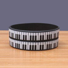 PBR180(20), Thin Black/White Piano Keys Music Concert Wristband Silicone Rubber Bracelets Give Away