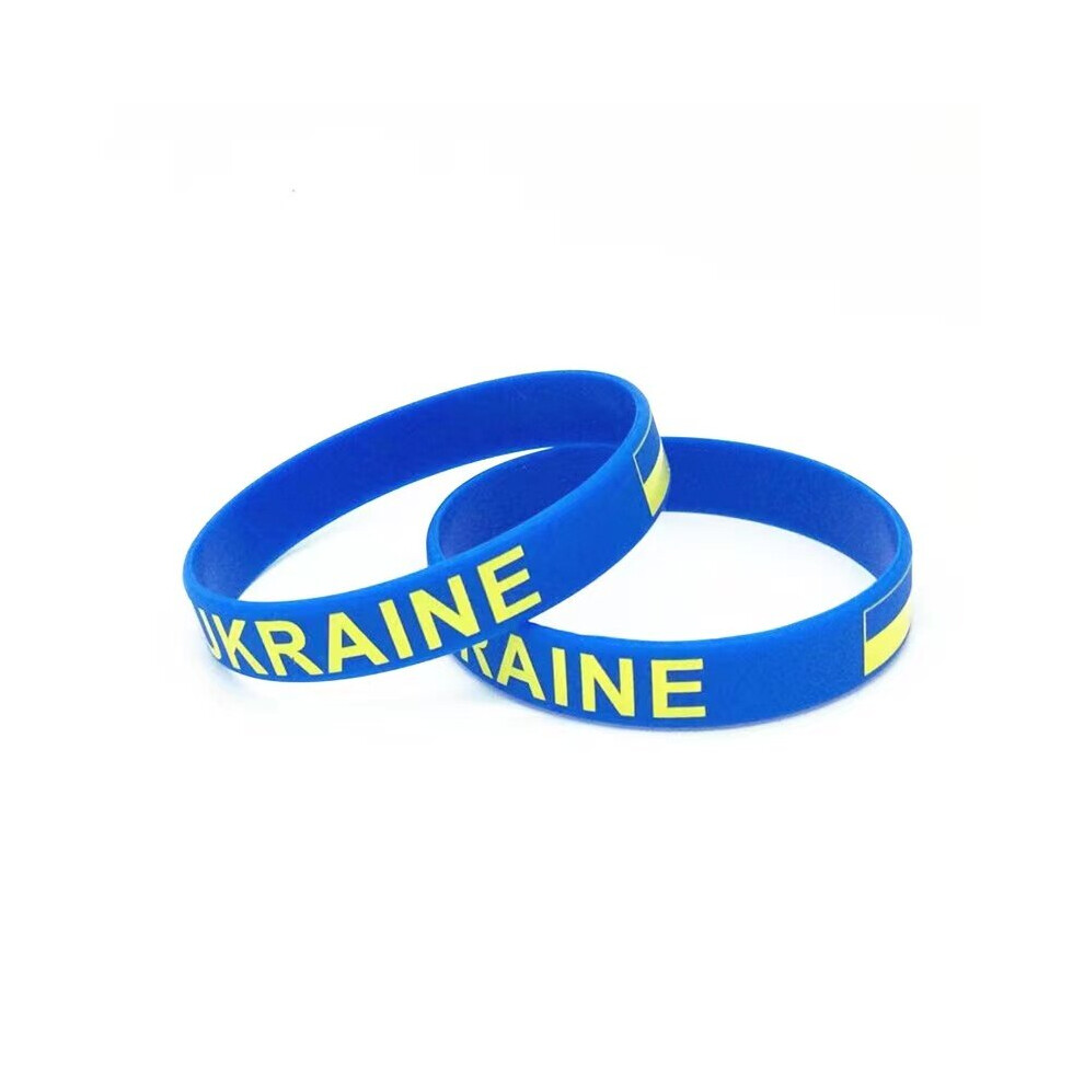 1 Pcs Soccer Ukraine National Flag Wristband Football Sport Elastic Silicone Bracelets&Bangles-image-OPC-PBSHP5R-NEW